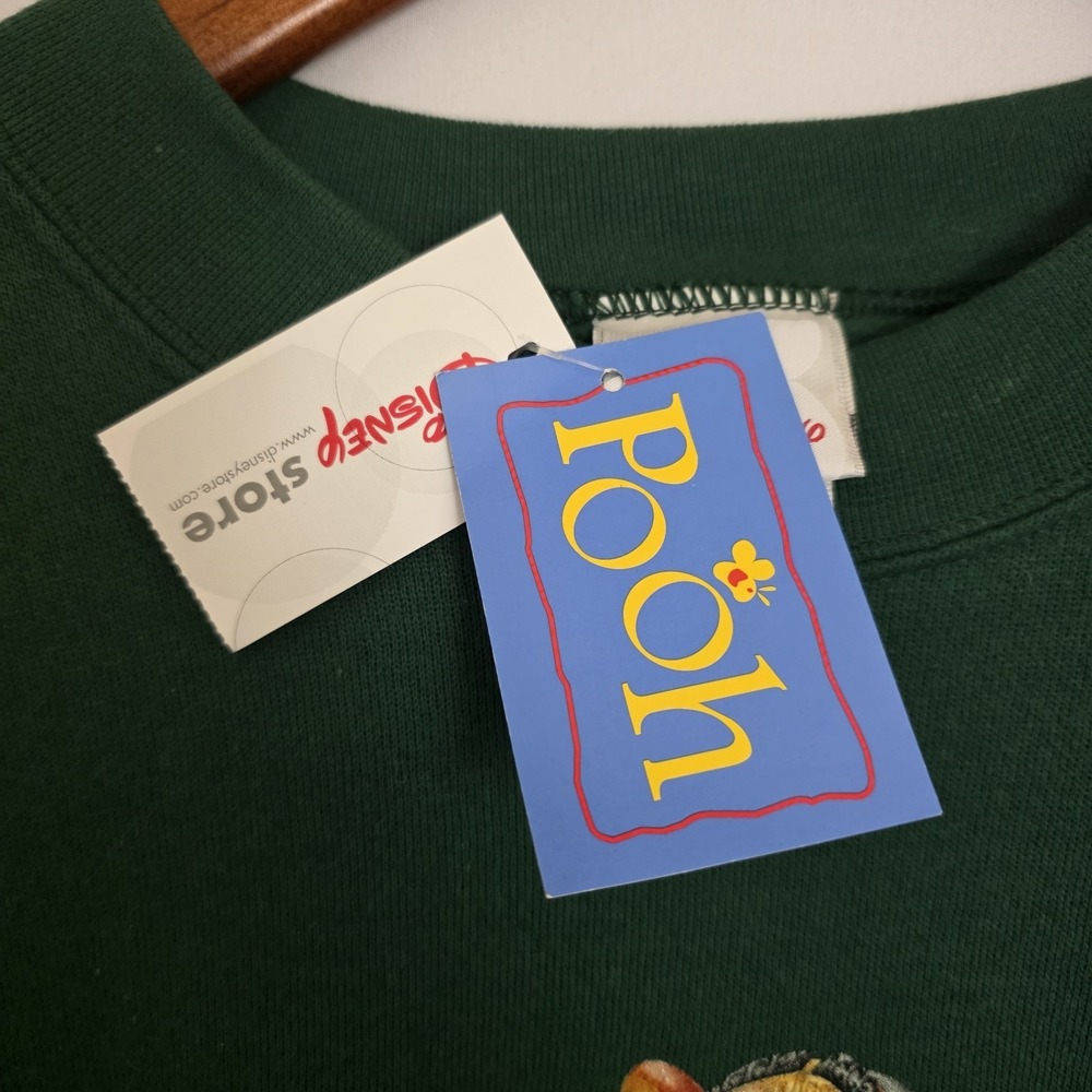 Vintage NWT Disney Store Sweatshirt XL Green Tigger Graphic Fleece Crewneck 90s - Picture 6 of 11